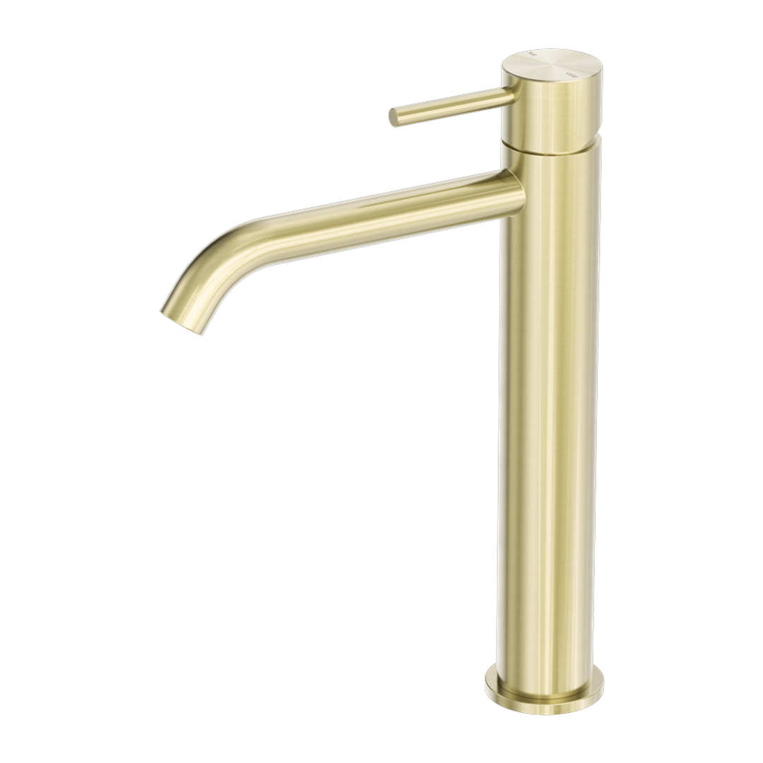 Nero Zen Stainless Steel Tall Basin Mixer Brushed Gold
