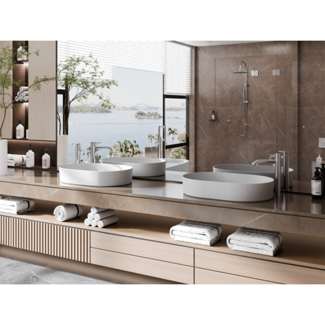 Nero Zen Stainless Steel Tall Basin Mixer Brushed Nickel