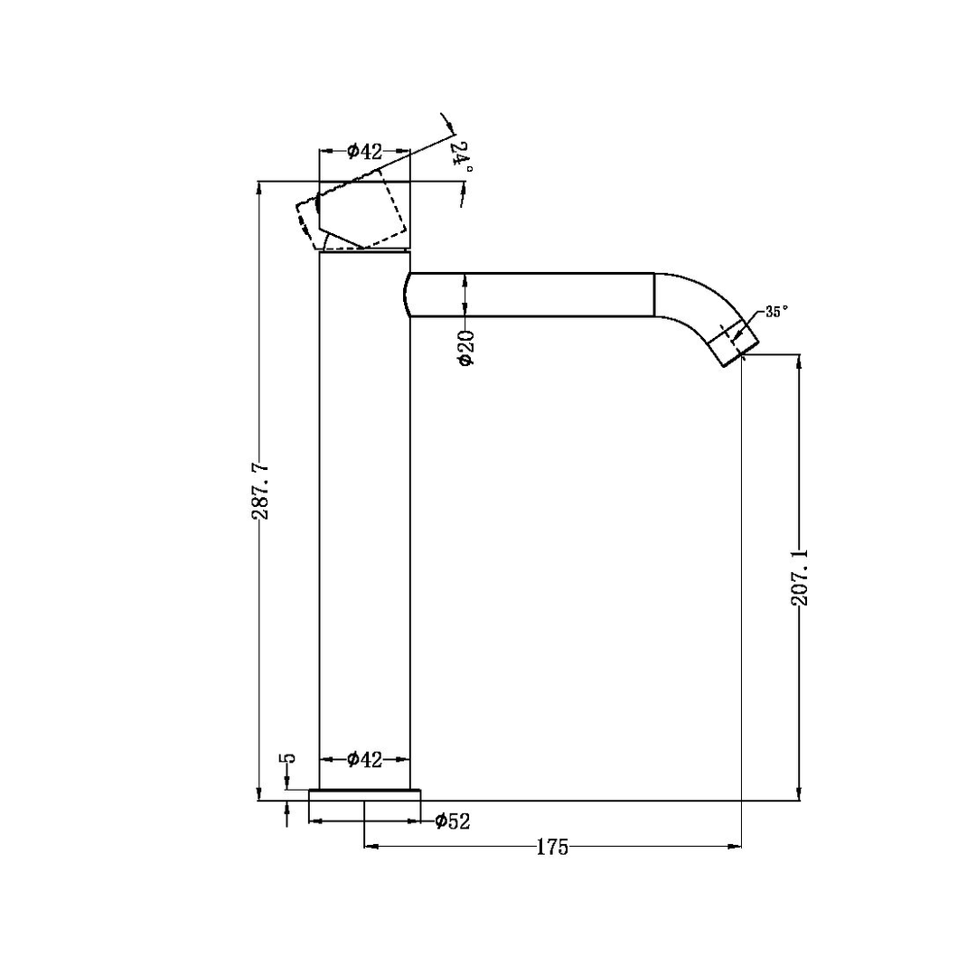 Nero Zen Stainless Steel Tall Basin Mixer Handless Brushed Nickel