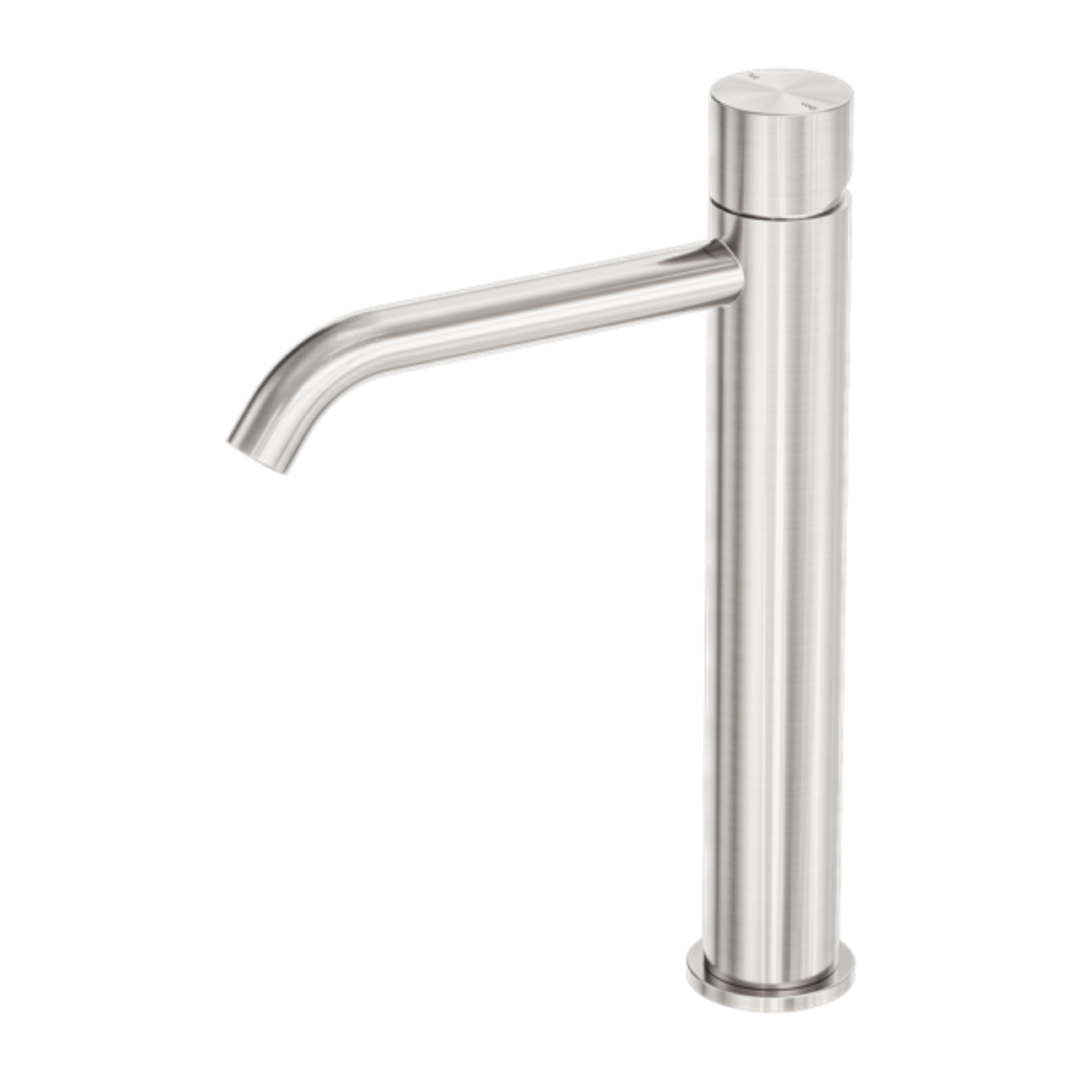 Nero Zen Stainless Steel Tall Basin Mixer Handless Brushed Nickel