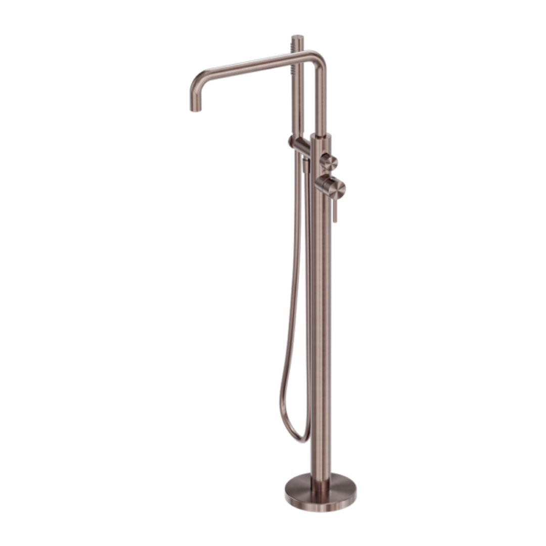Nero Zen Stainless Steel Freestanding Bath Mixer Brushed Bronze