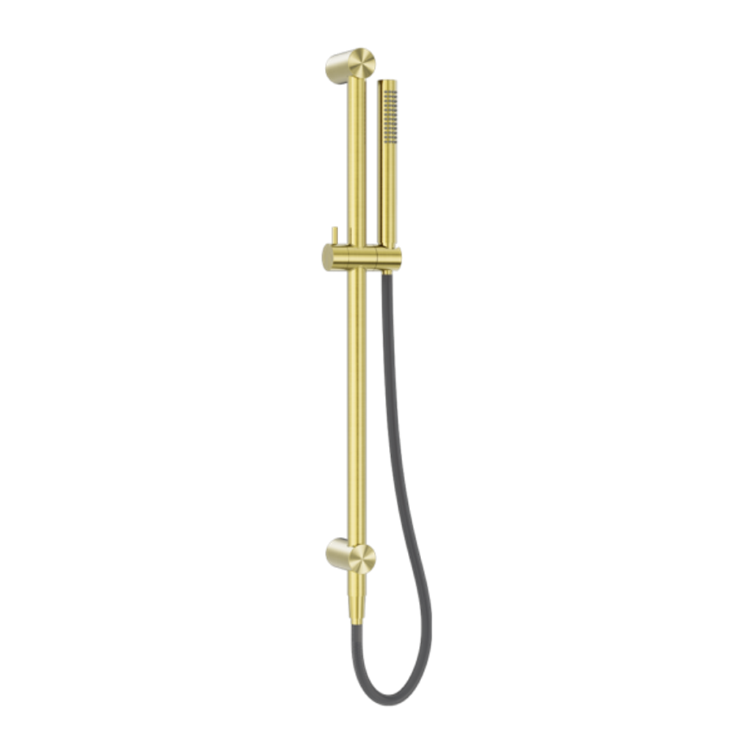 Nero Zen Stainless Steel Shower Rail With Outdoor Shower Hose Brushed Gold