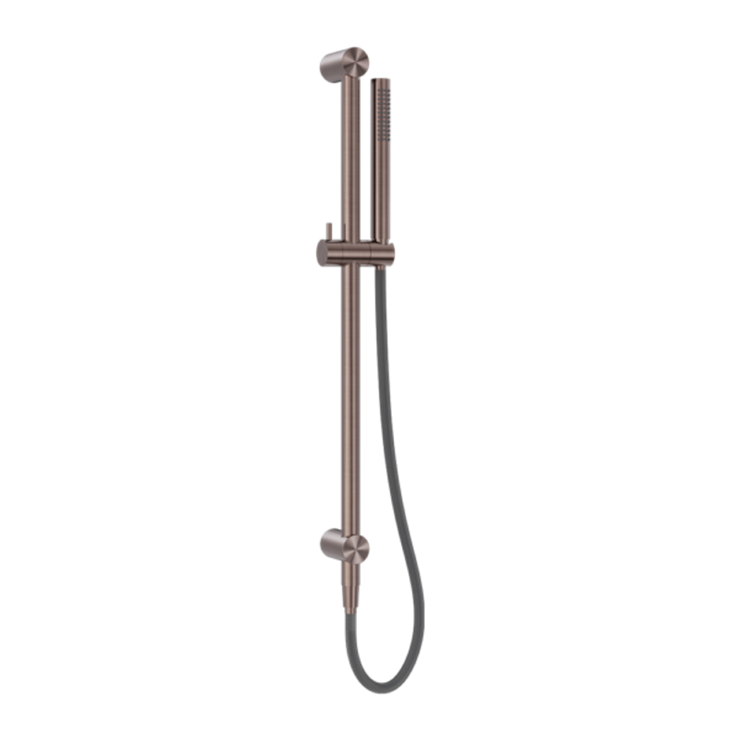 Nero Zen Stainless Steel Shower Rail With Outdoor Shower Hose Brushed Bronze