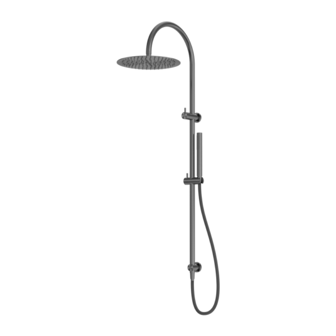 Nero Zen Stainless Steel Twin Shower With Outdoor Shower Hose Graphite