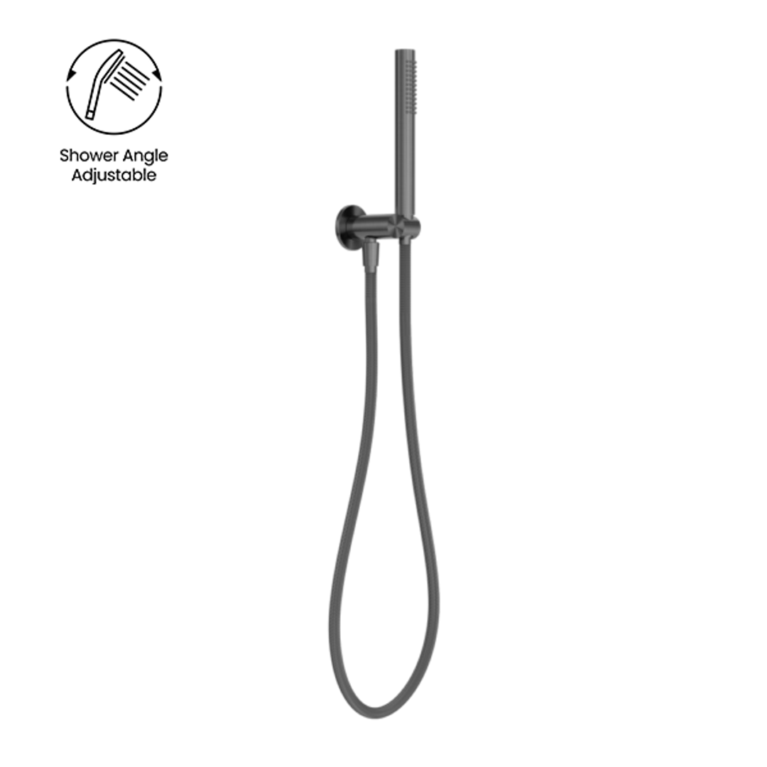 Nero Zen Stainless Steel Shower On Bracket With Outdoor Shower Hose Graphite