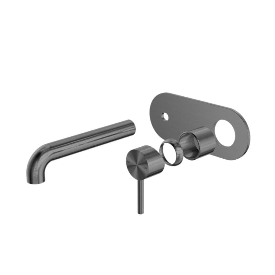 Nero Zen Stainless Steel Wall Basin/Bath Mixer 230Mm Spout Trim Kits Only Graphite