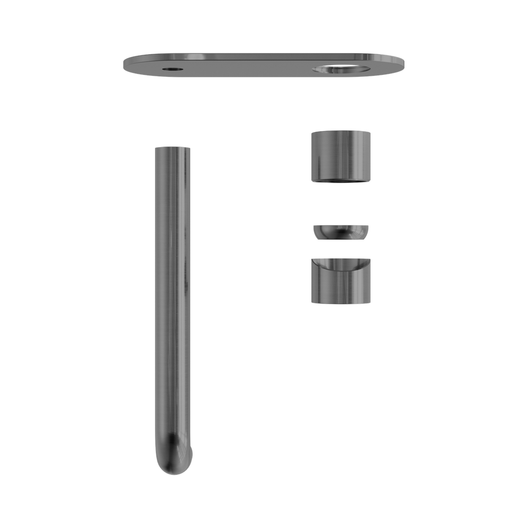 Nero Zen Stainless Steel Wall Basin/Bath Mixer 230Mm Spout Trim Kits Only Graphite