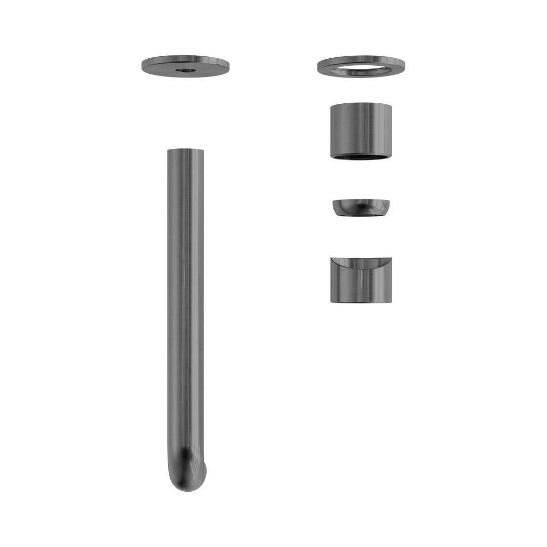 Nero Zen Stainless Steel Wall Basin/Bath Mixer 230Mm Spout Trim Kits Only Graphite