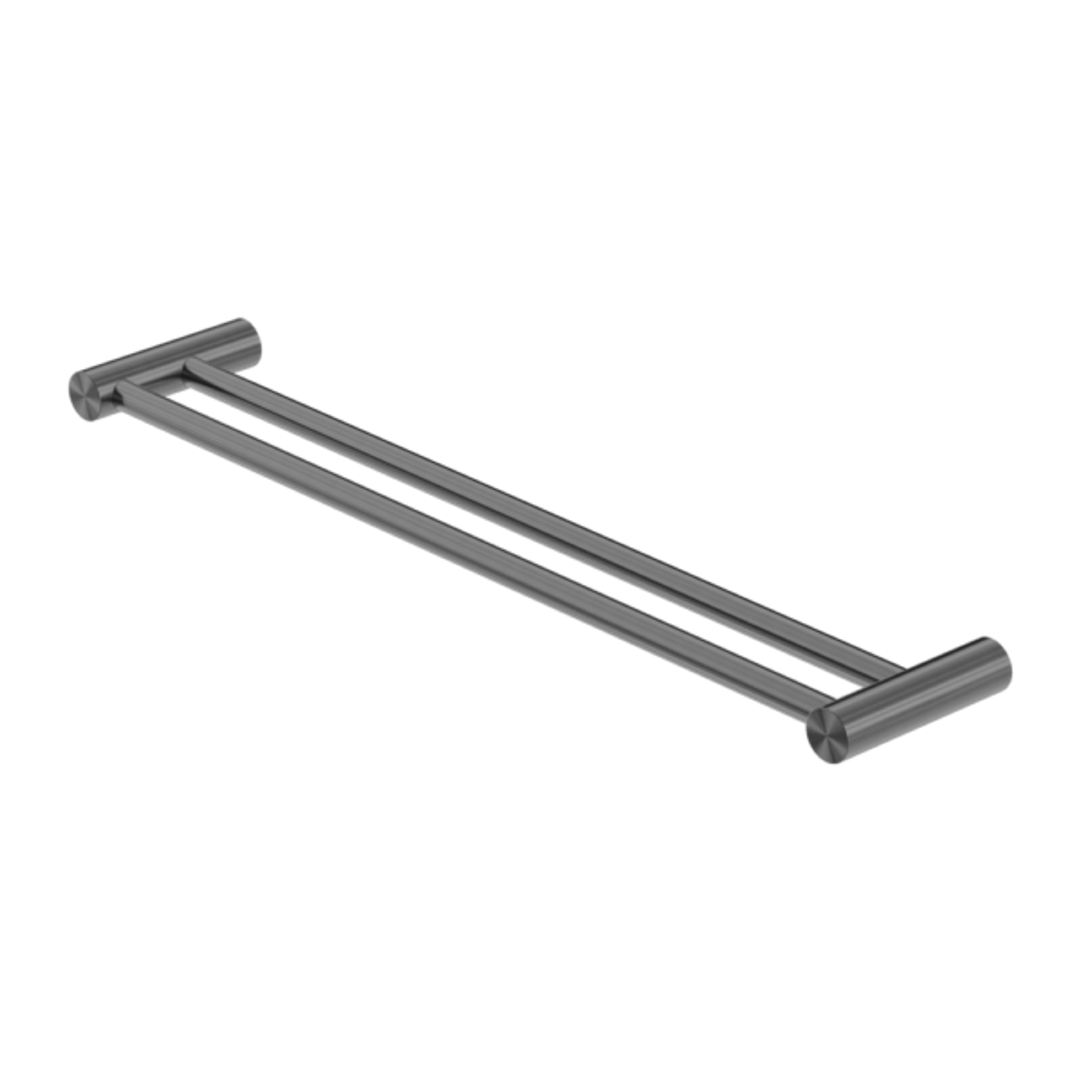 Nero Zen Stainless Steel Double Towel Rail 600Mm Brushed Bronze