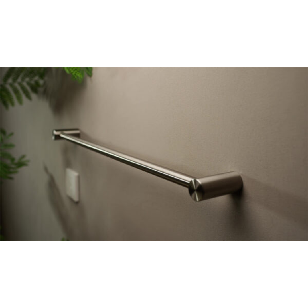 Nero Zen Stainless Steel Single Towel Rail 600Mm Brushed Nickel