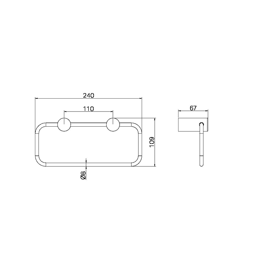 Nero Zen Stainless Steel Hand Towel Ring Graphite