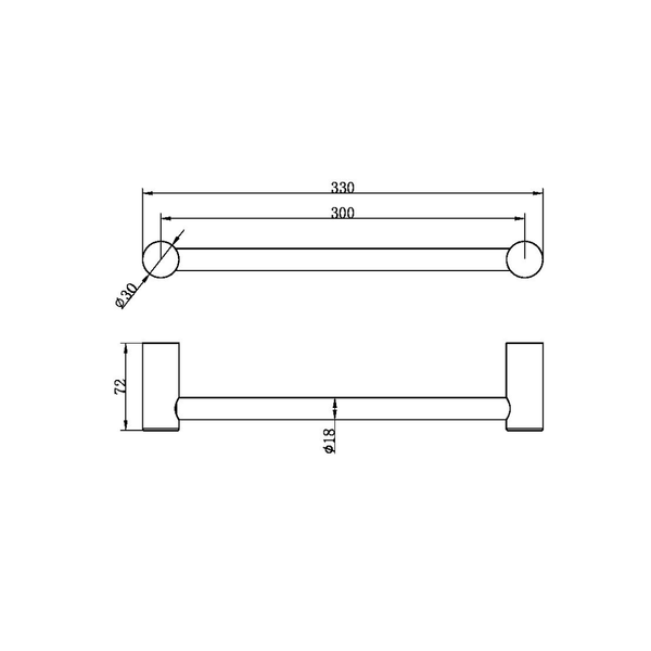 Nero Zen Stainless Steel Hand Towel Rail Brushed Gold