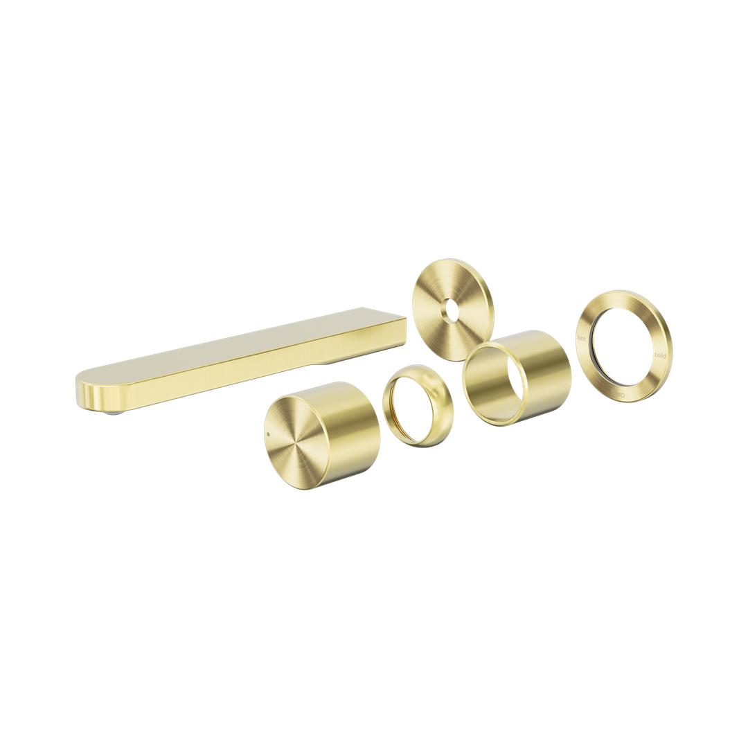 Nero Pure Ss316L Progressive Wall Basin/Bath Mixer Back Plate Trim Kits Only Brushed Gold