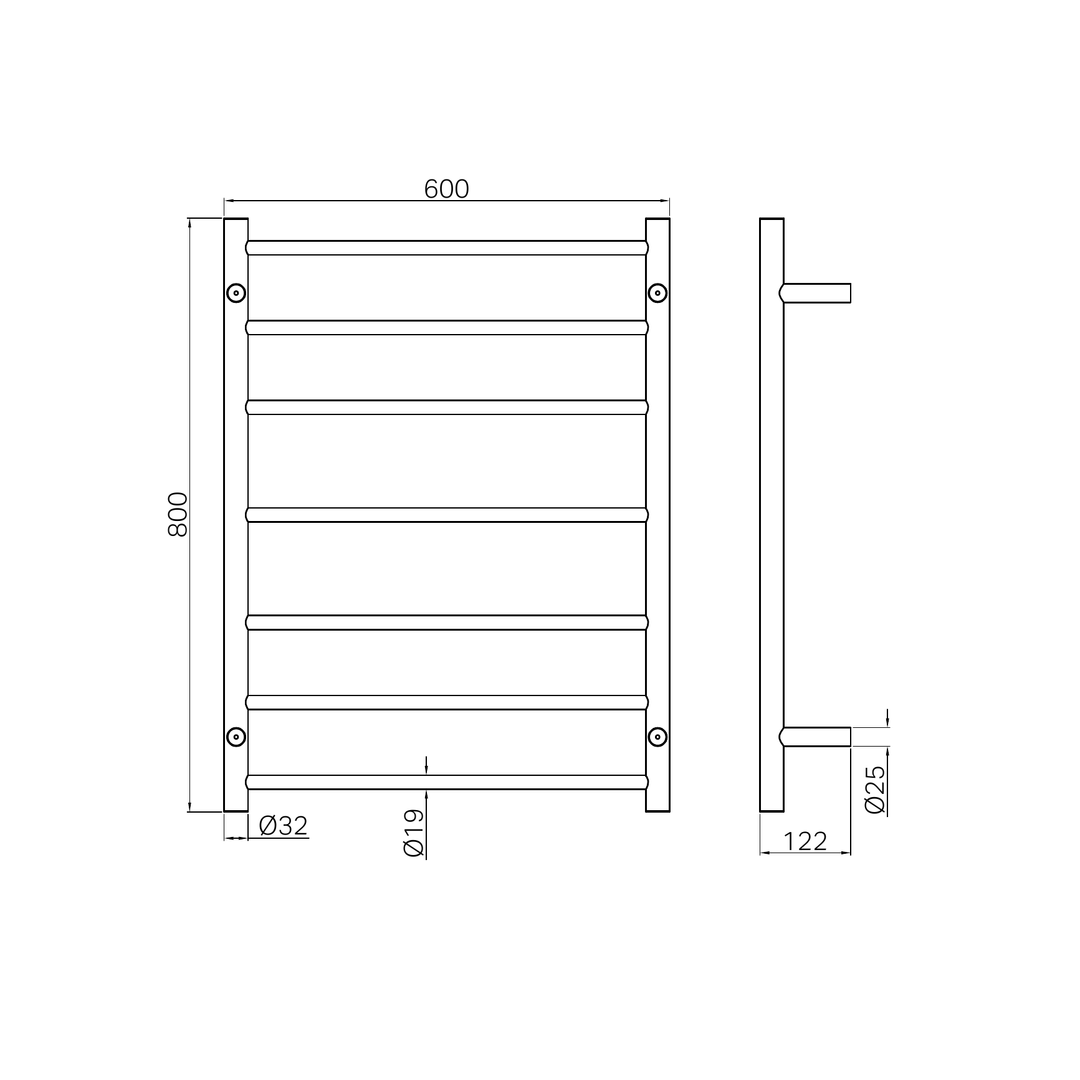 Nero Non-Heated Towel Ladder Graphite