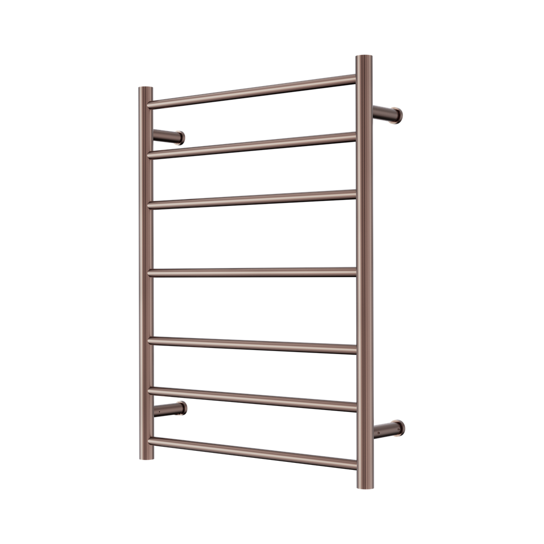 Nero Mecca 240V 7 Bar Heated Towel Ladder Brushed Bronze