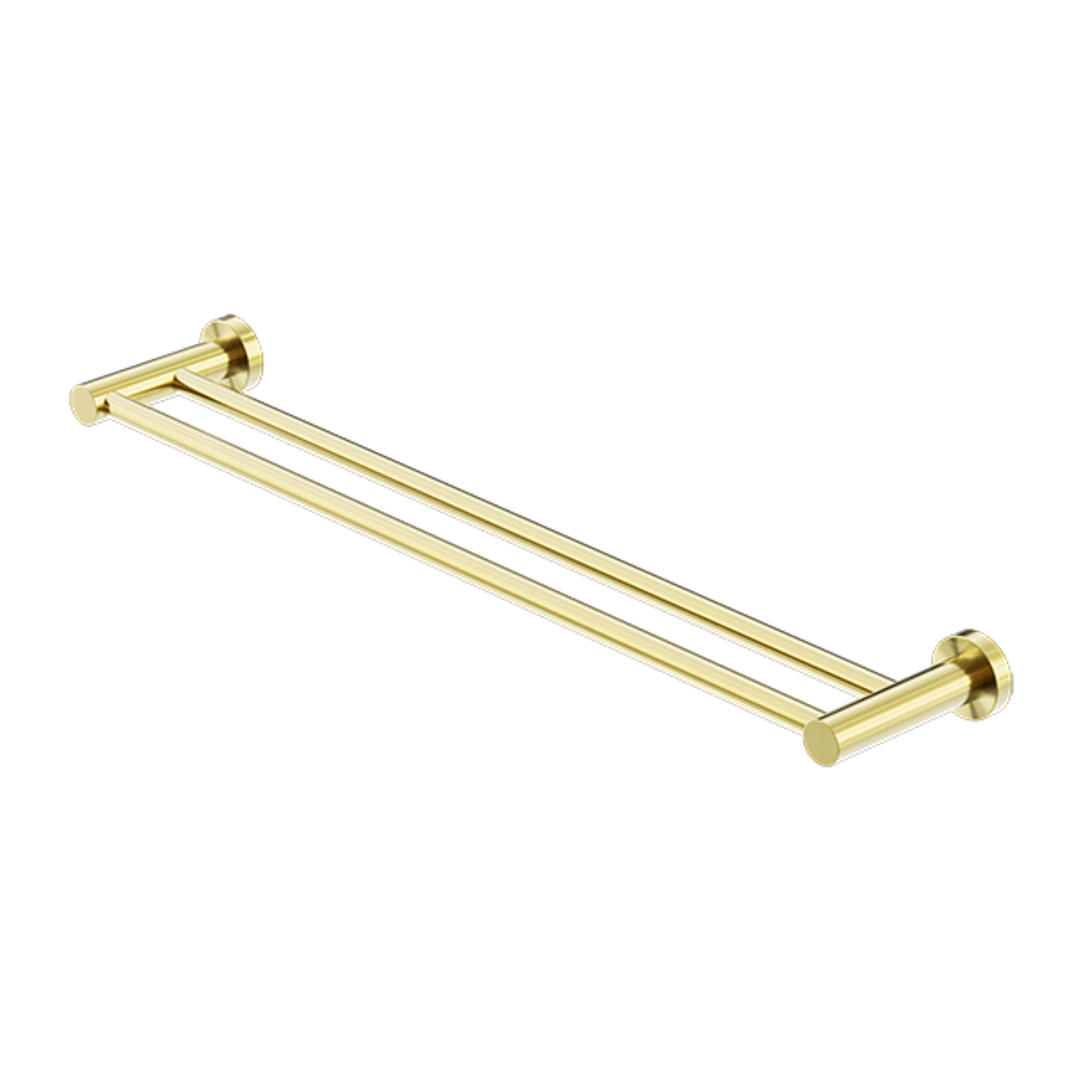 Mecca Double Towel Rail 600mm Brushed Gold