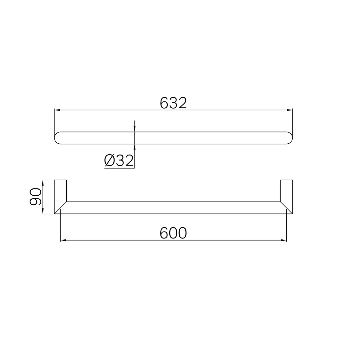 Nero Mecca 240V Single Heated Towel Rail Brushed Bronze