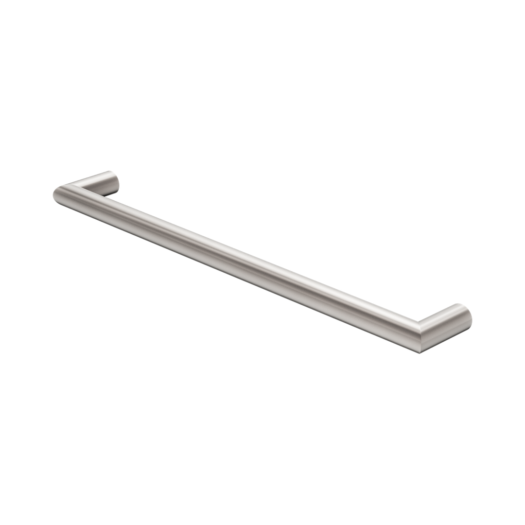 Nero Mecca 240V Single Heated Towel Rail Brushed Nickel