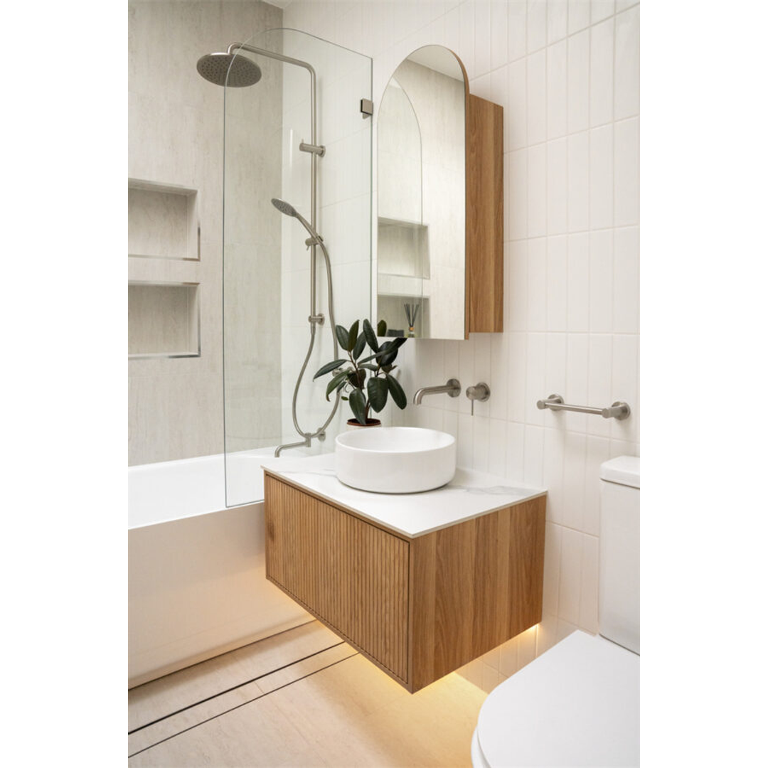 Nero Mecca Wall Basin Mixer Sep Bp 160mm Spout Brushed Nickel