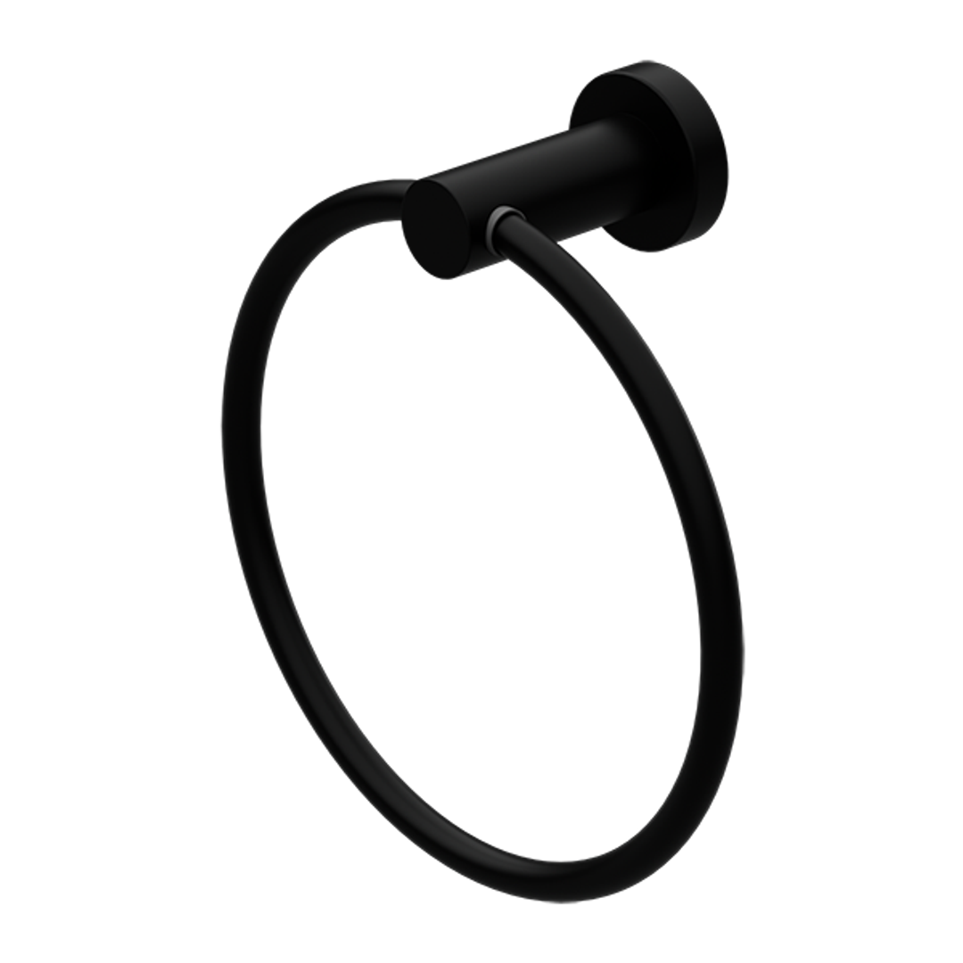Mecca Hand Towel Ring Matt Black
