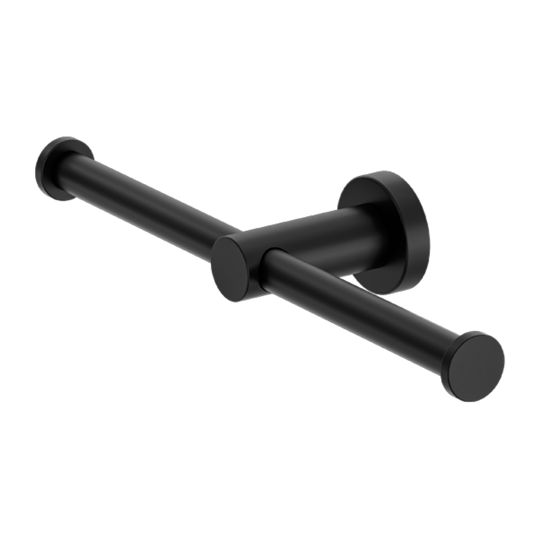 Nero Mecca Double Toilet Roll Holder - Matt Black