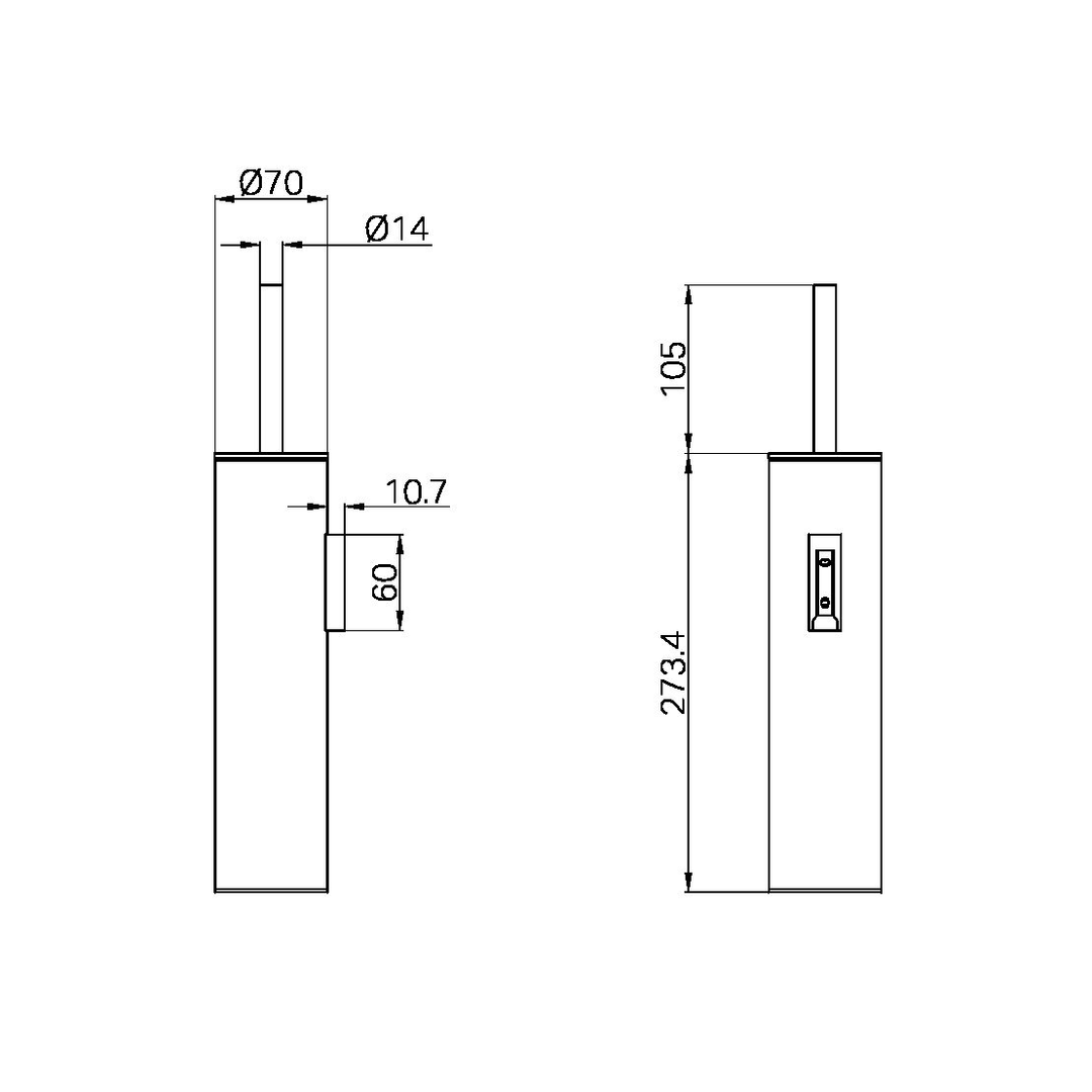 Nero Mecca Toilet Brush Holder - Matt White