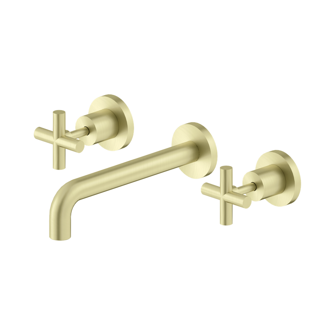 Nero X Plus Wall Basin Set 215Mm Brushed Gold
