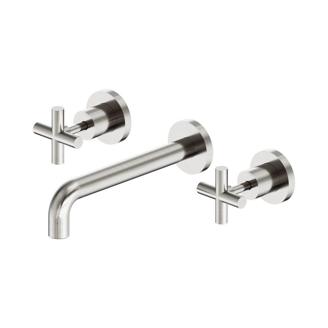 Nero X Plus Wall Basin Set 215Mm Brushed Nickel