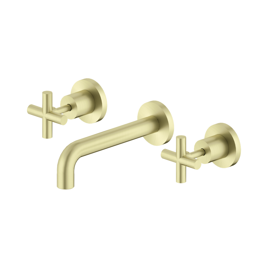 Nero X Plus Wall Basin Set(180Mm Spout) Brushed Gold