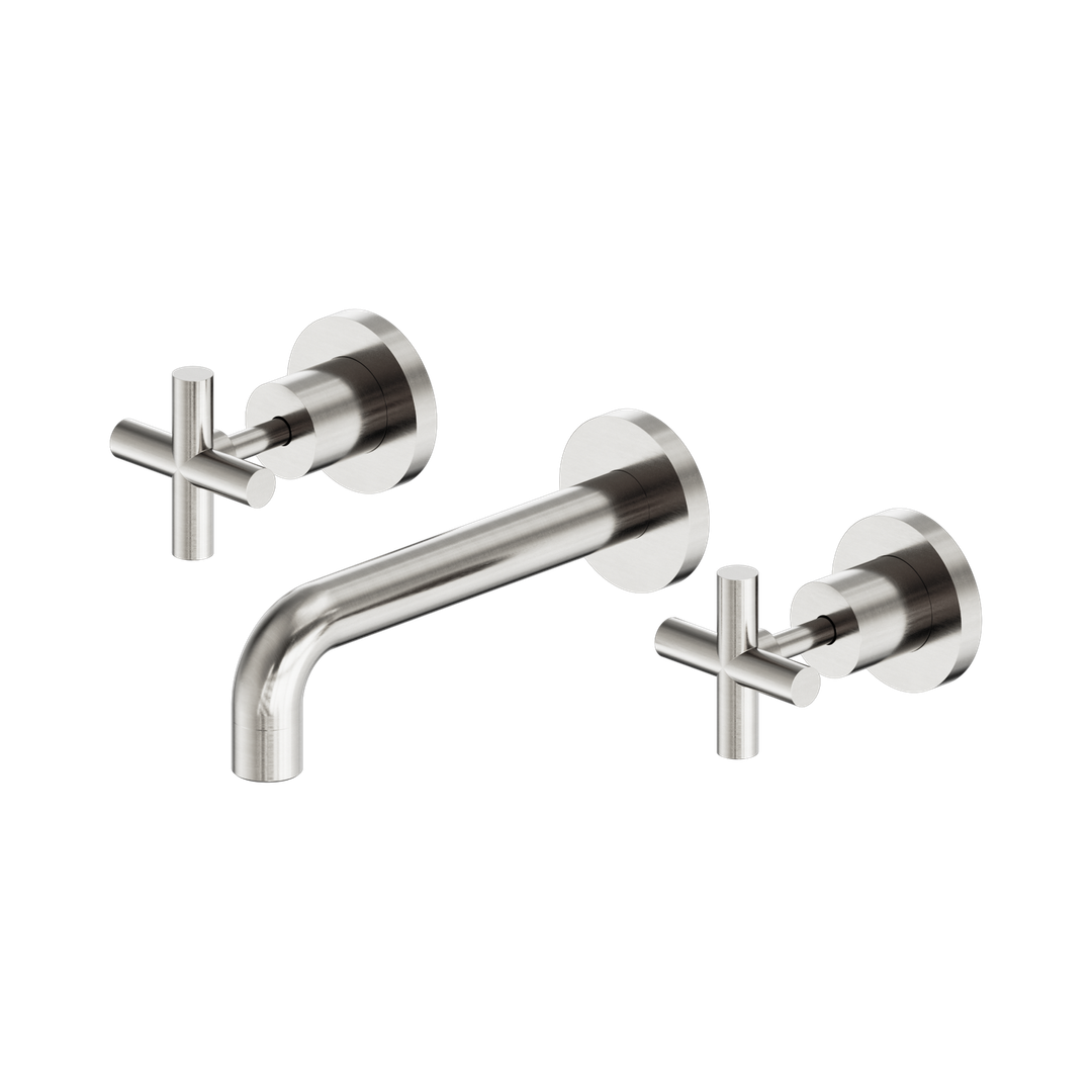 Nero X Plus Wall Basin Set 180Mm Brushed Nickel