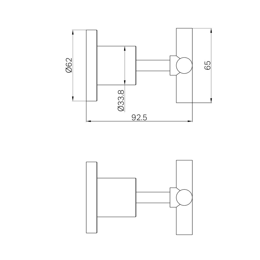Nero X Plus Wall Tops Assembly Brushed Nickel