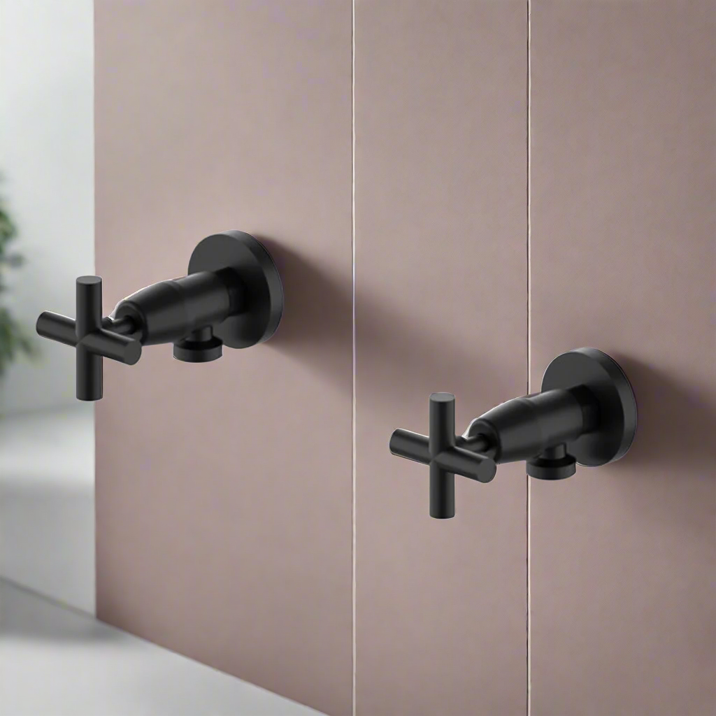 Nero X Plus Washing Machine Stops (Pair) Matt Black