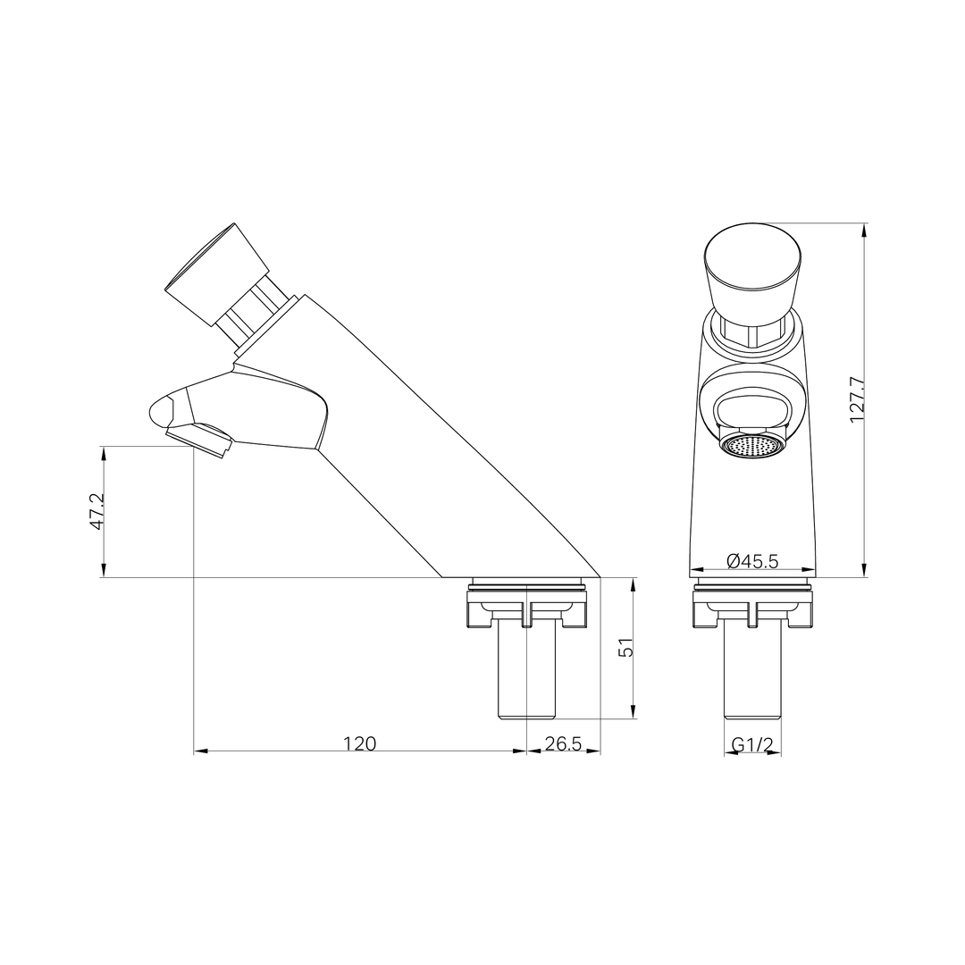 Nero Ss316 Lead Free Timeflow Push Button Pillar Tap Pvd Black