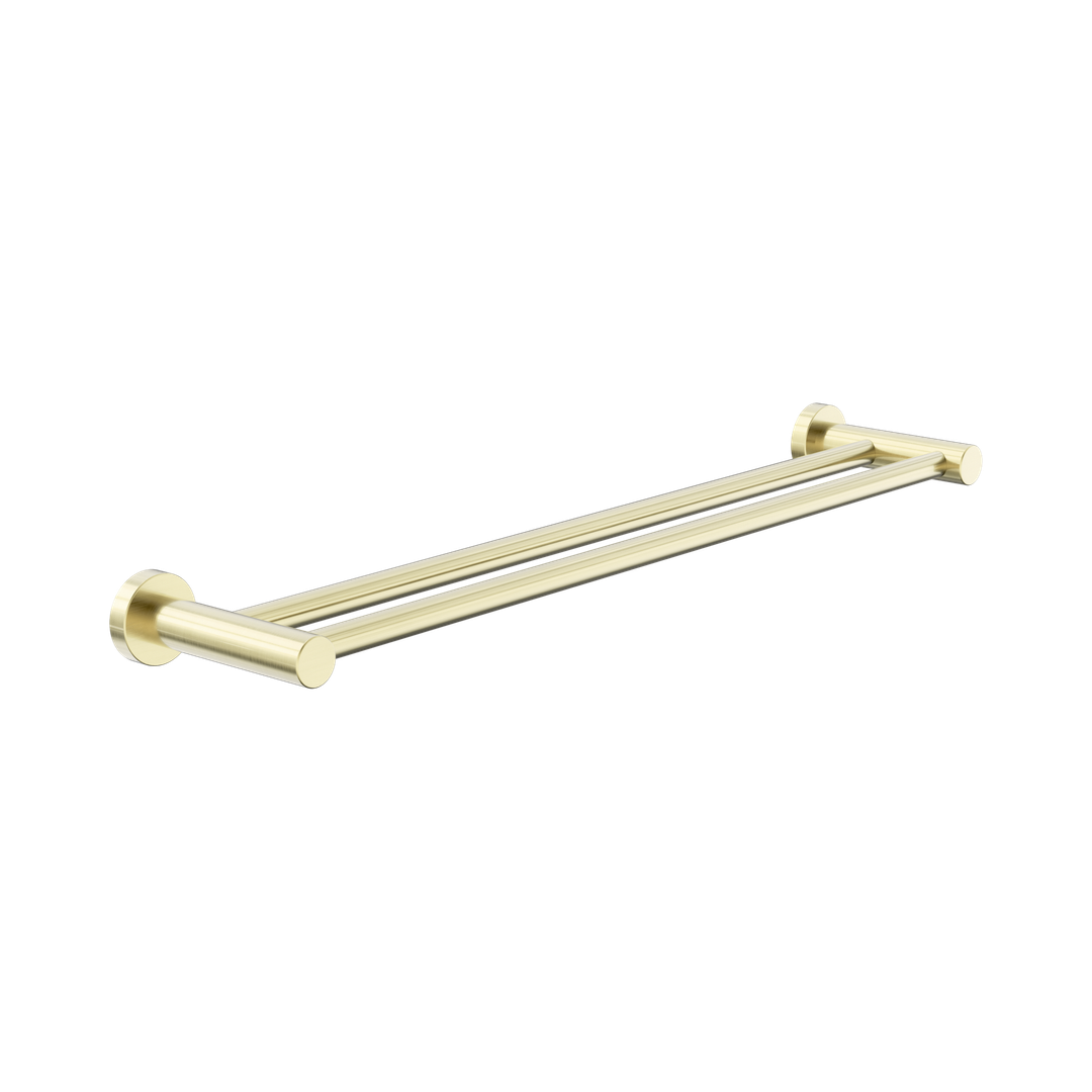 Nero Dolce Ii Double Towel Rail 600Mm Brushed Gold