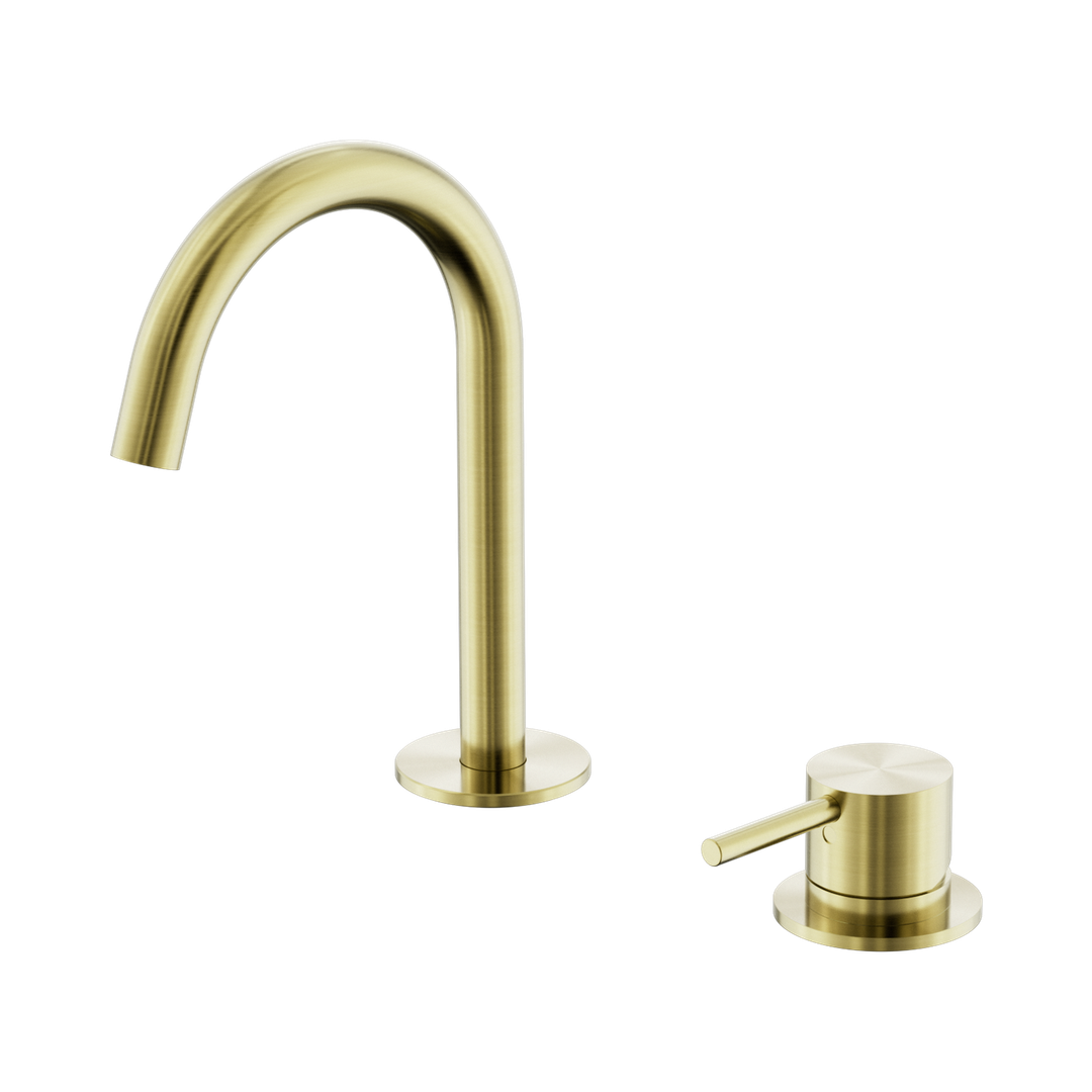 Nero Mecca Hob Baisn Mixer Set Arc Spout Brushed Gold