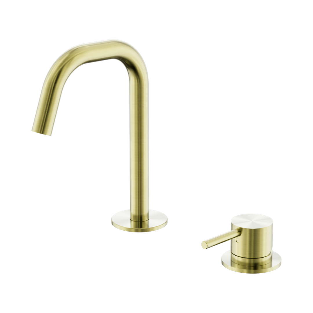 Nero Mecca Hob Baisn Mixer Set Edge Spout Brushed Gold
