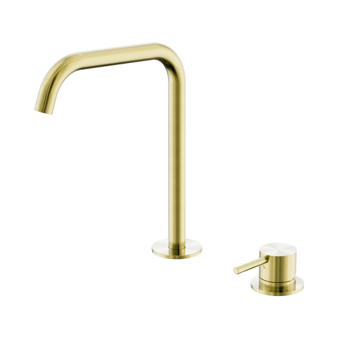 Nero Mecca Hob Bath/Kitchen Mixer Set Edge Spout Brushed Gold