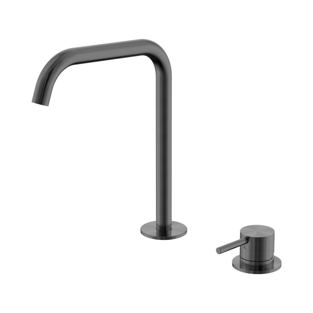Nero Mecca Hob Bath/Kitchen Mixer Set Edge Spout Gun Metal