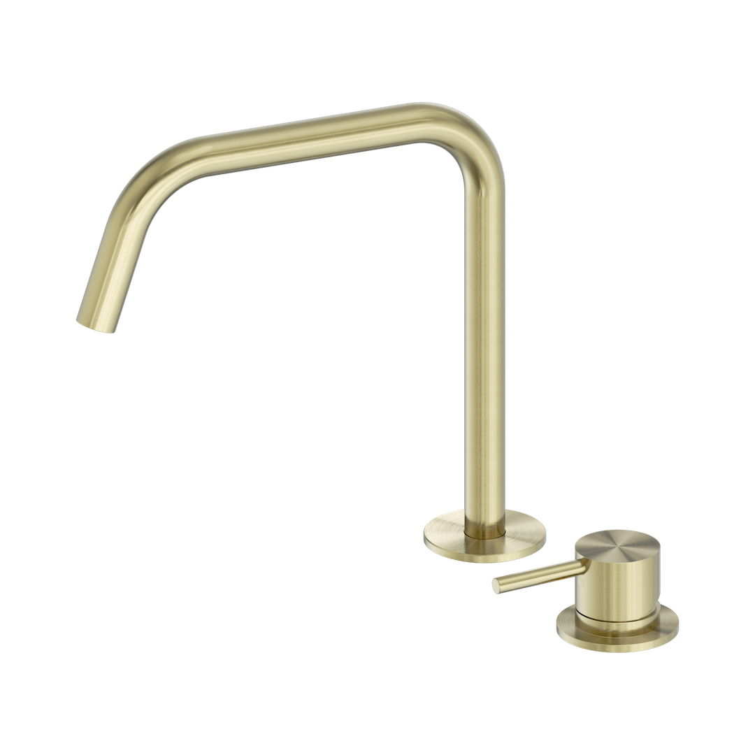 Nero Mecca Hob Bath/Kitchen Mixer Set Edge Spout Ii Brushed Gold