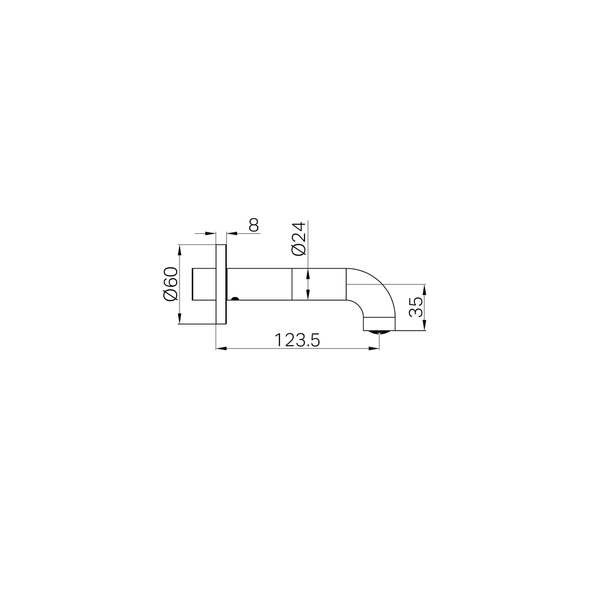 Nero Mecca Basin/Bath Spout Only 120Mm Matte White