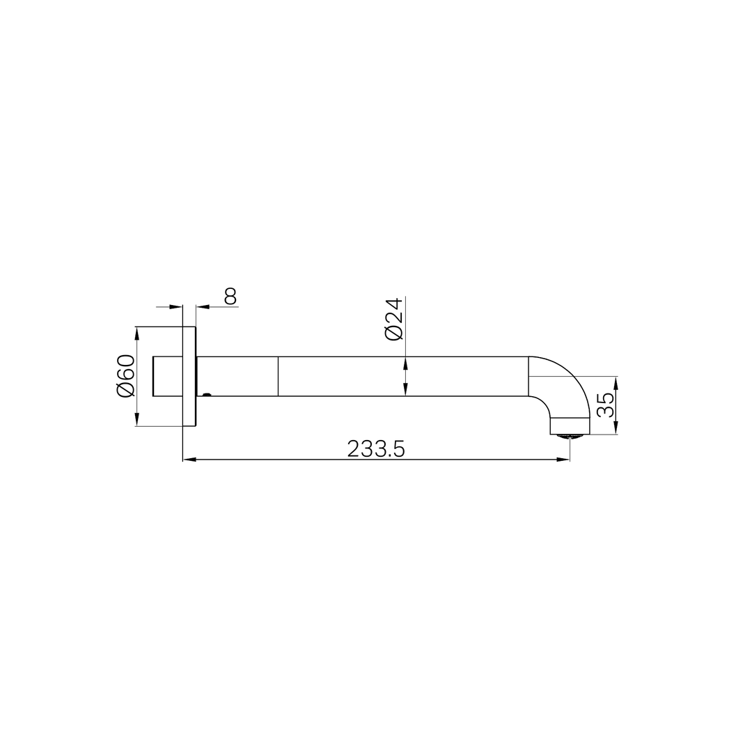Nero Mecca Basin/Bath Spout Only 215mm Chrome