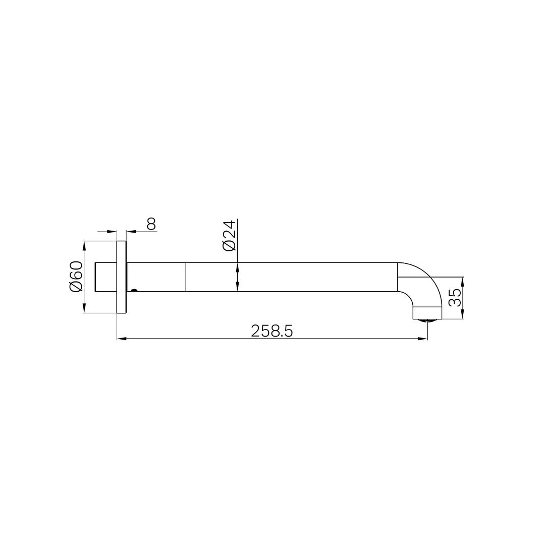 Nero Mecca Basin/Bath Spout Only 260Mm Graphite