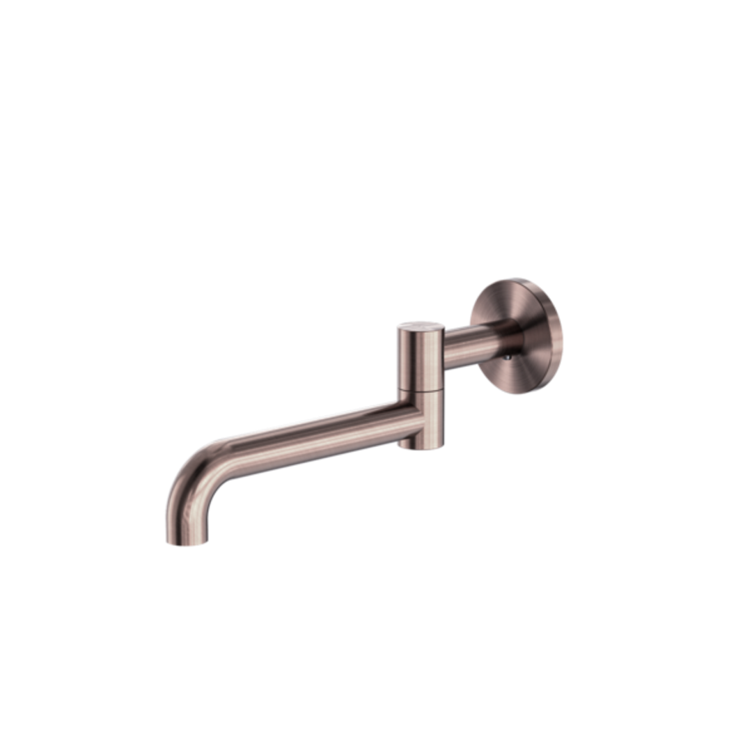 Nero Mecca Wall Mounted Swivel Basin/Bath Spout Only 225mm Brushed Bronze