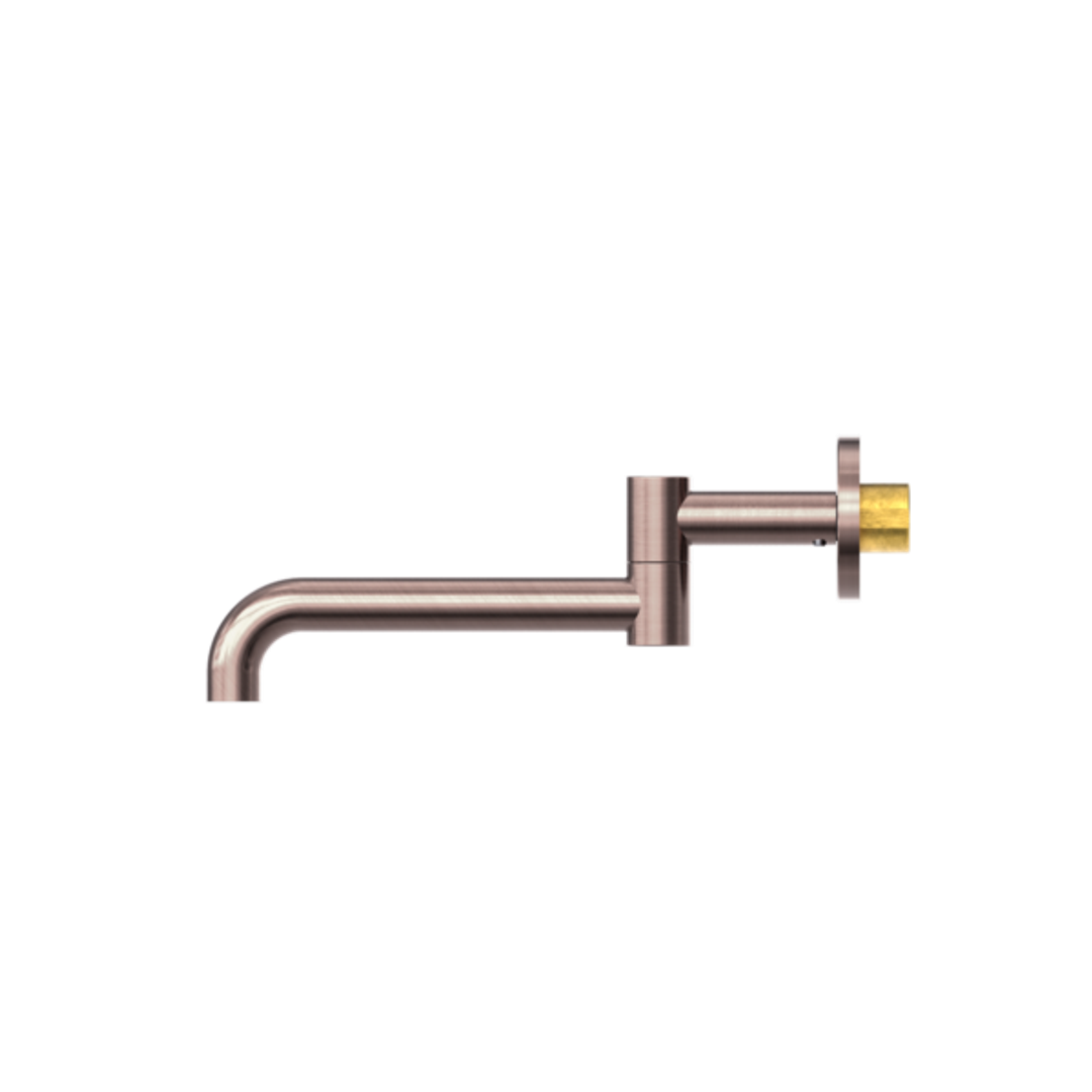 Nero Mecca Wall Mounted Swivel Basin/Bath Spout Only 225mm Brushed Bronze