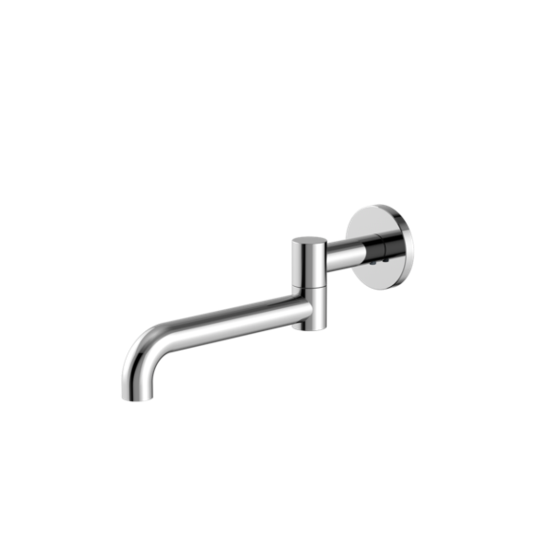 Nero Mecca Wall Mounted Swivel Basin/Bath Spout Only 225mm Chrome