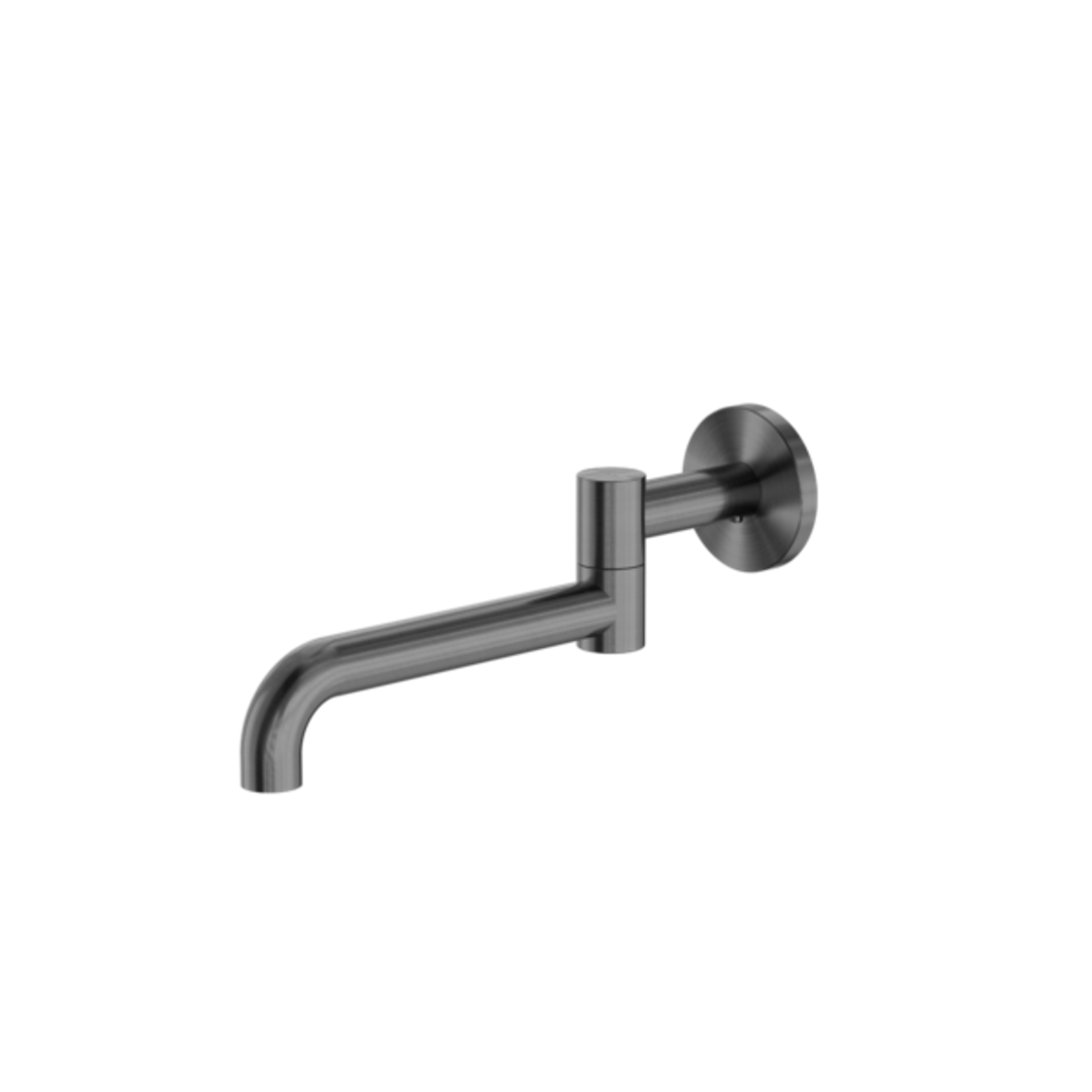 Nero Mecca Wall Mounted Swivel Basin/Bath Spout Only 225mm Gunmetal