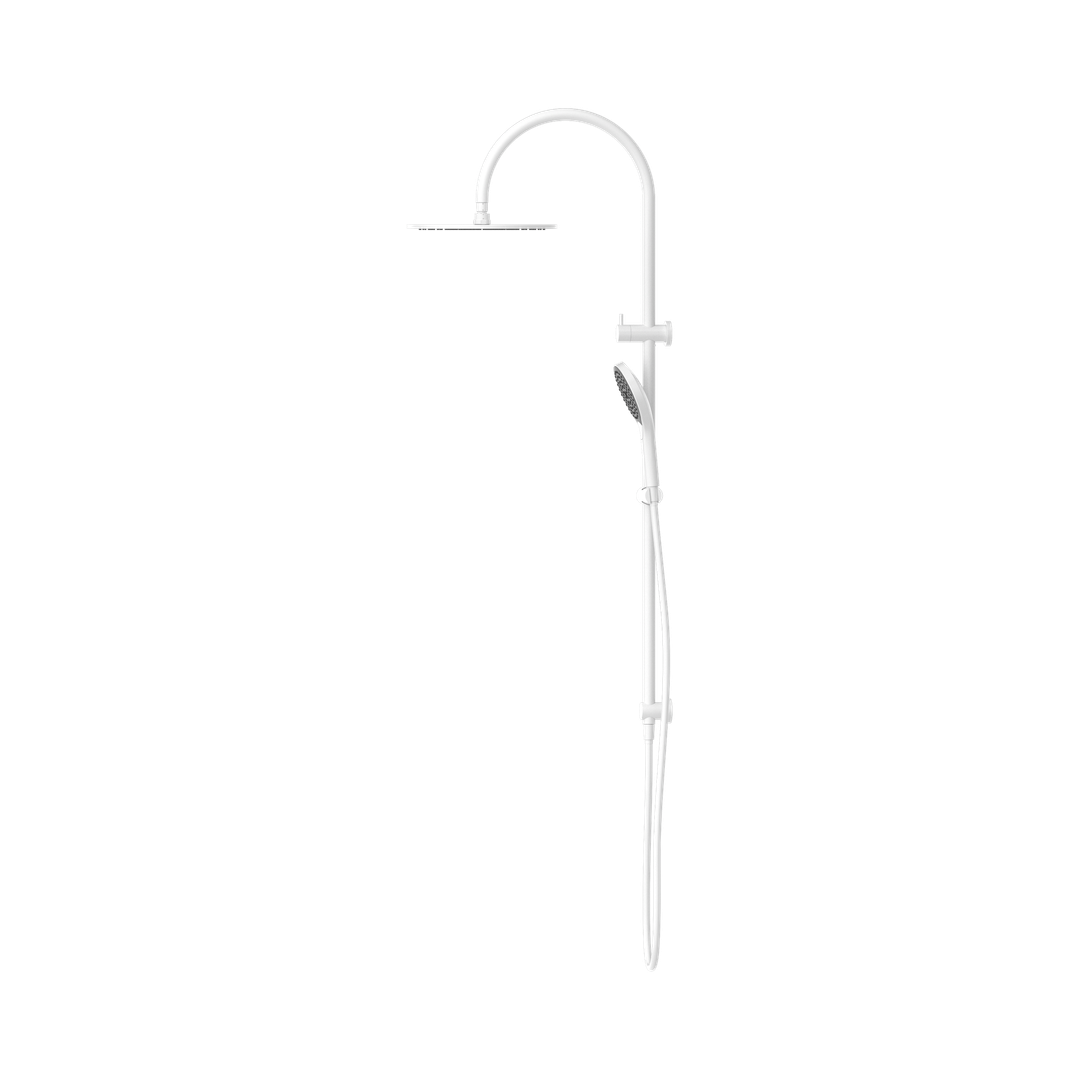 Nero Mecca Twin Shower With Air Shower Ii Matte White Nr221905Hmw