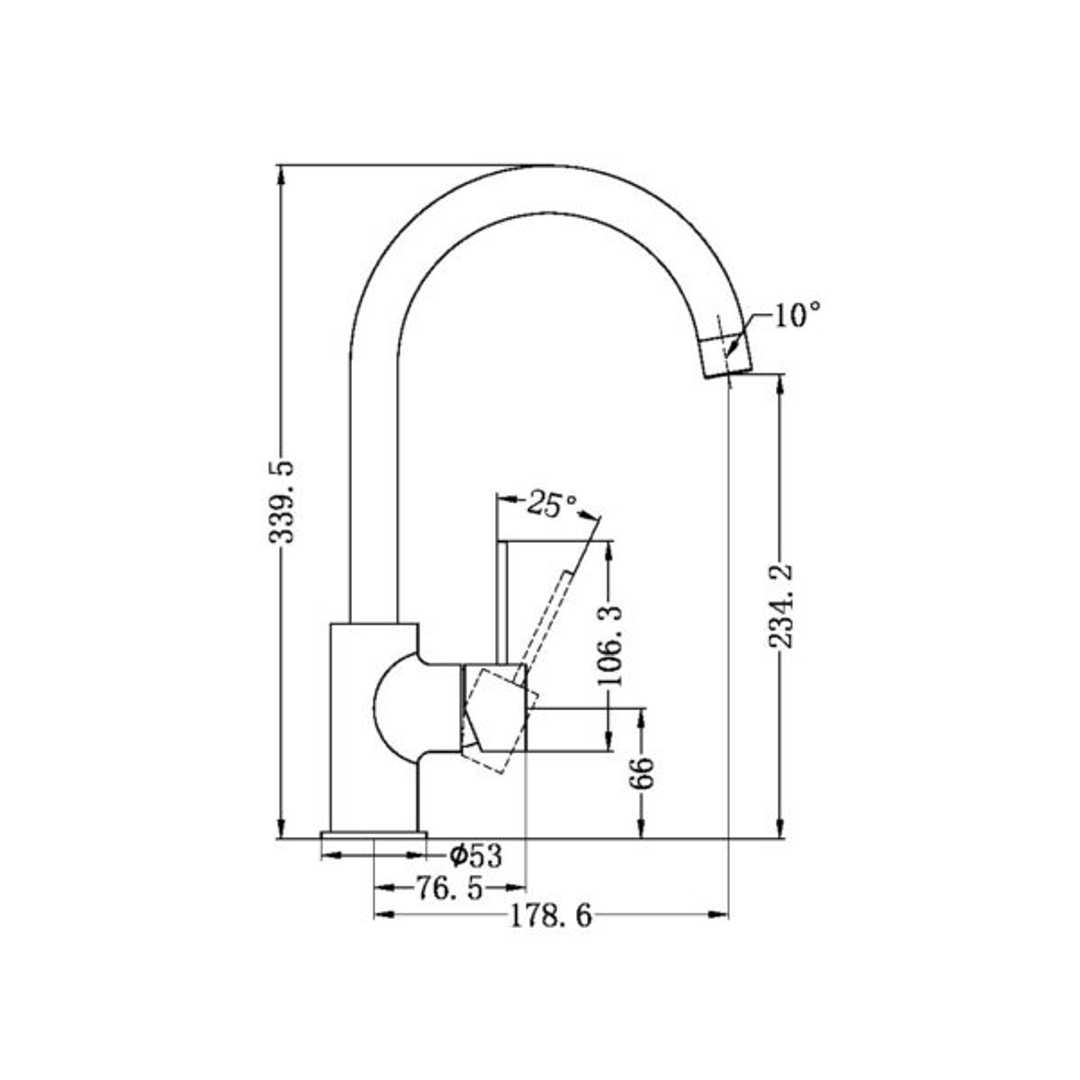 Nero Mecca Kitchen Mixer - Brushed Gold