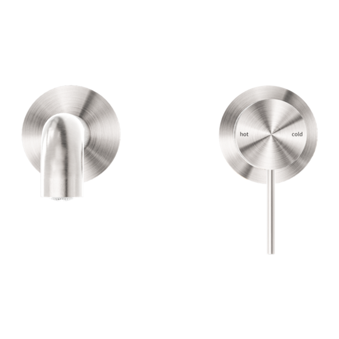 Nero Mecca Wall Basin Mixer Sep Bp 160mm Spout Brushed Nickel