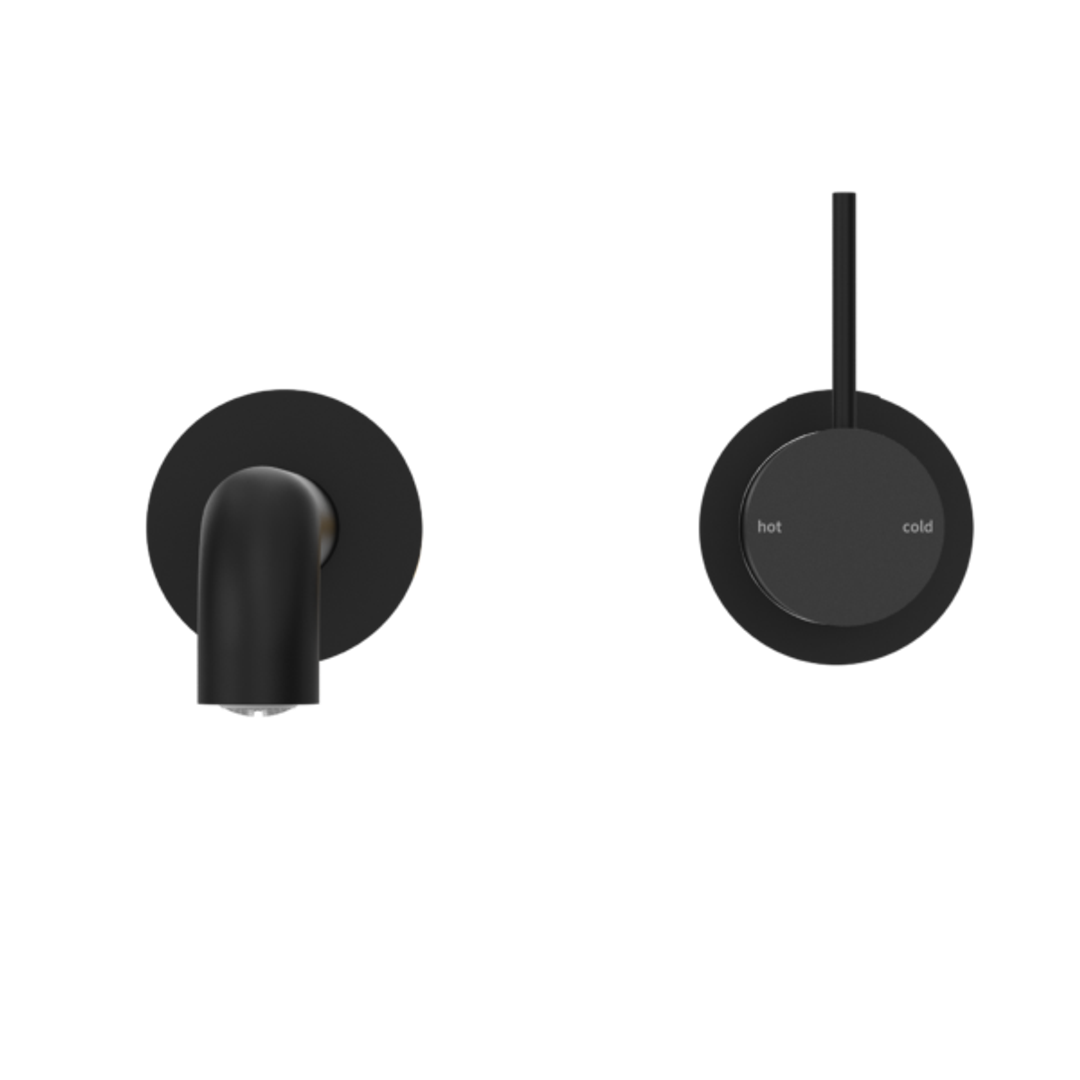 Nero Mecca Wall Basin Mixer Sep Bp Handle Up 160mm Sp Matte Black